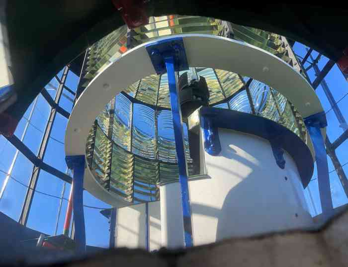 Linsenapparat im Leuchtturm Amrum.