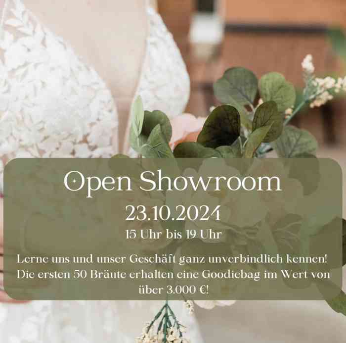 Am 23.10.2024 findet derr nächster Open Showroom von 15.00 Uhr bis 19.00 Uhr statt.